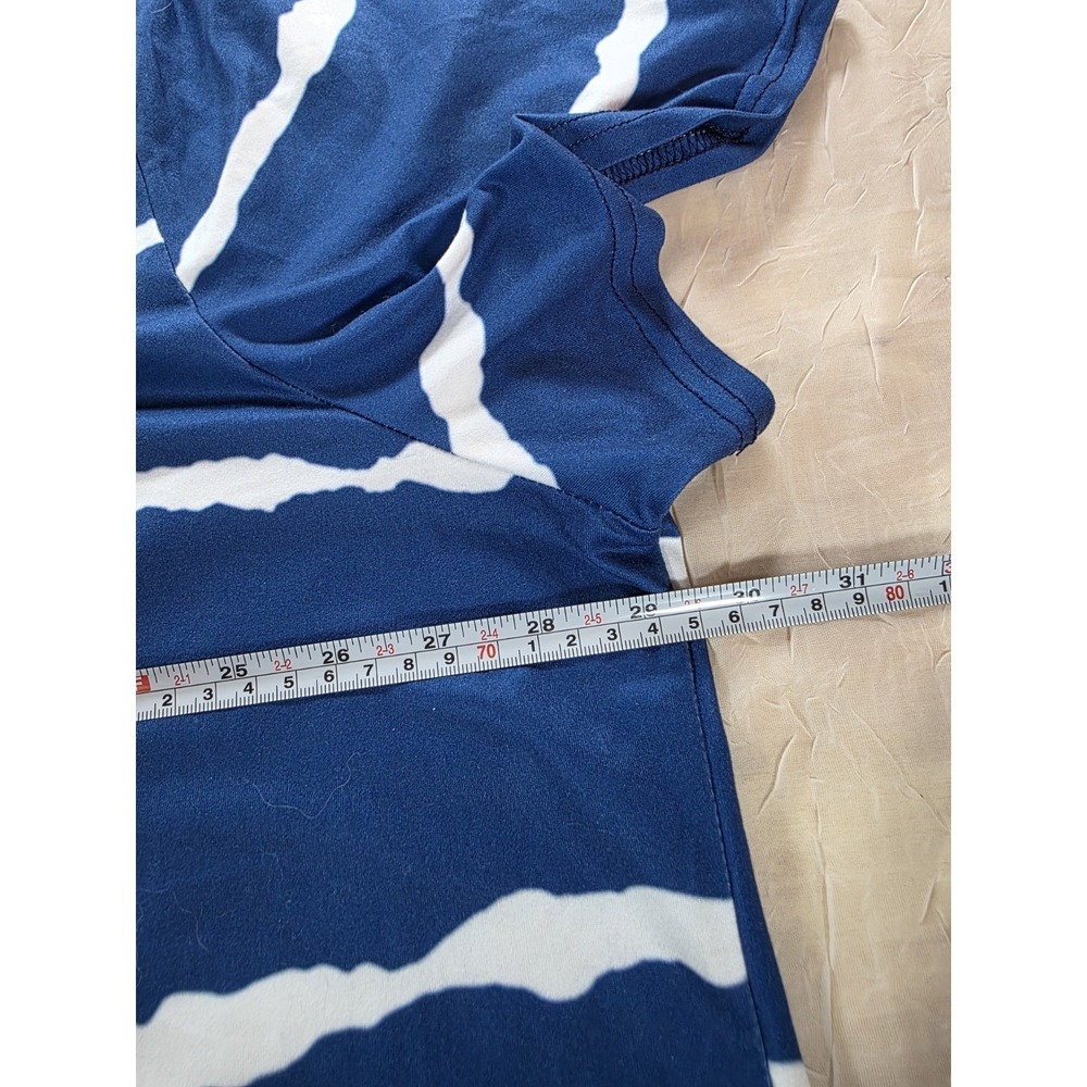 5x Blue & White Stripe V- Neck Short Sleeve Womans T-Shirt - Picture 4 of 4